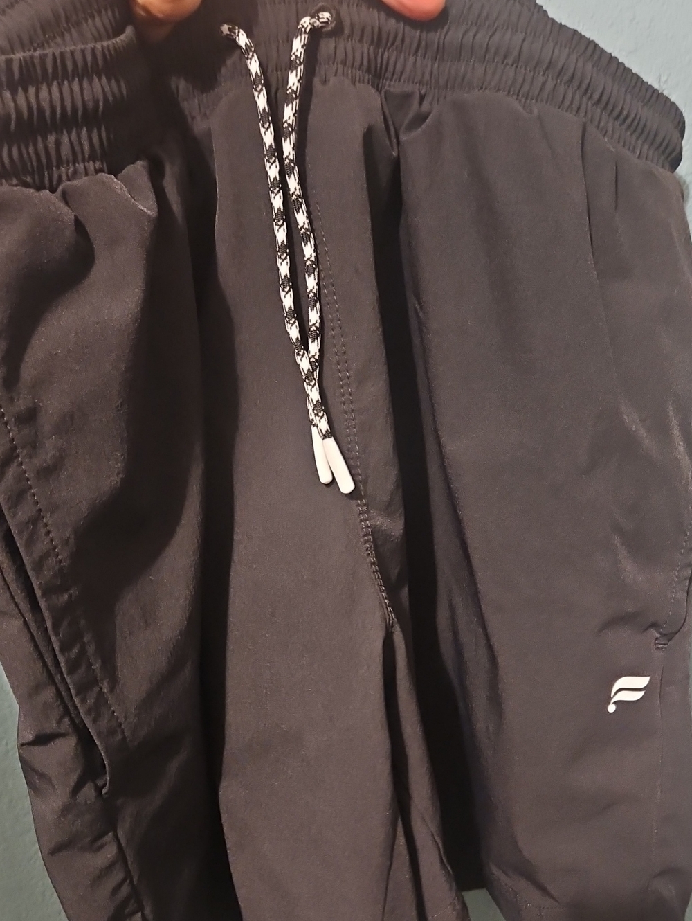Fabletics Men Black Athletic Shorts with Drawstring